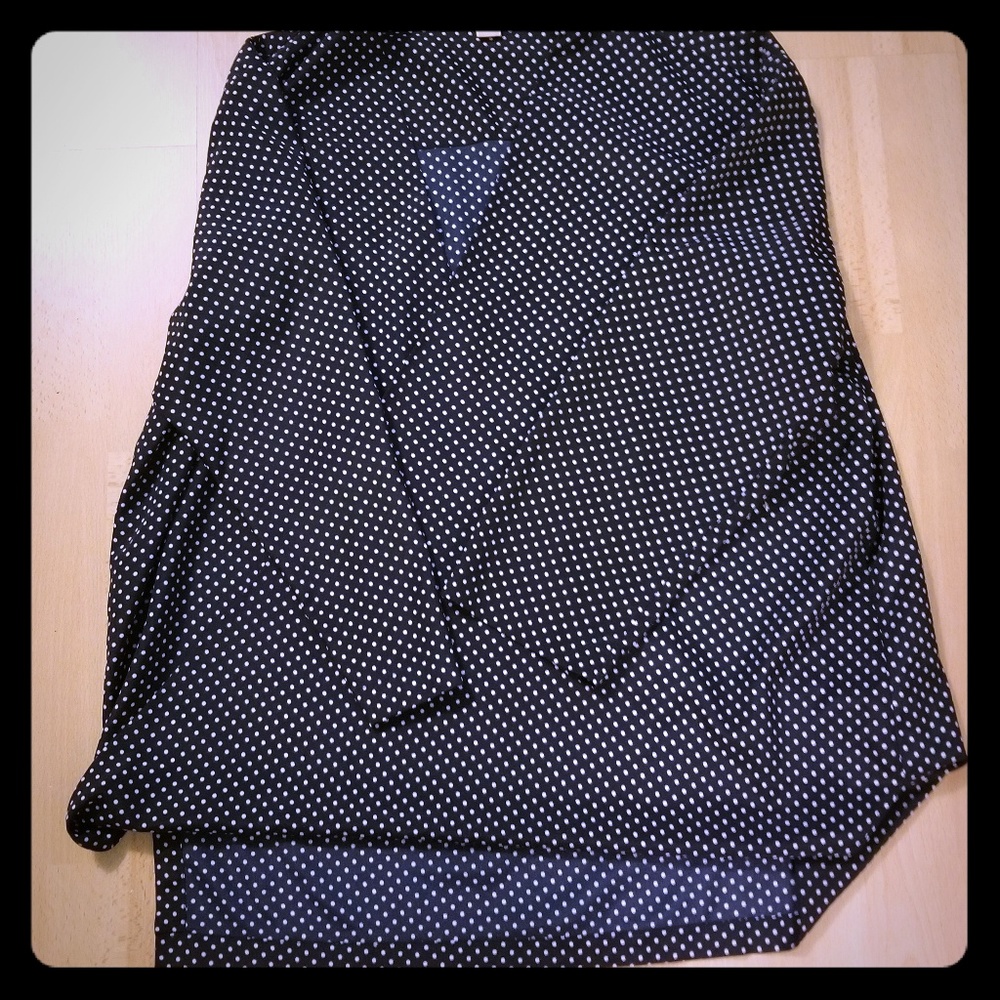 Michael Kors navy polka-dot blouse